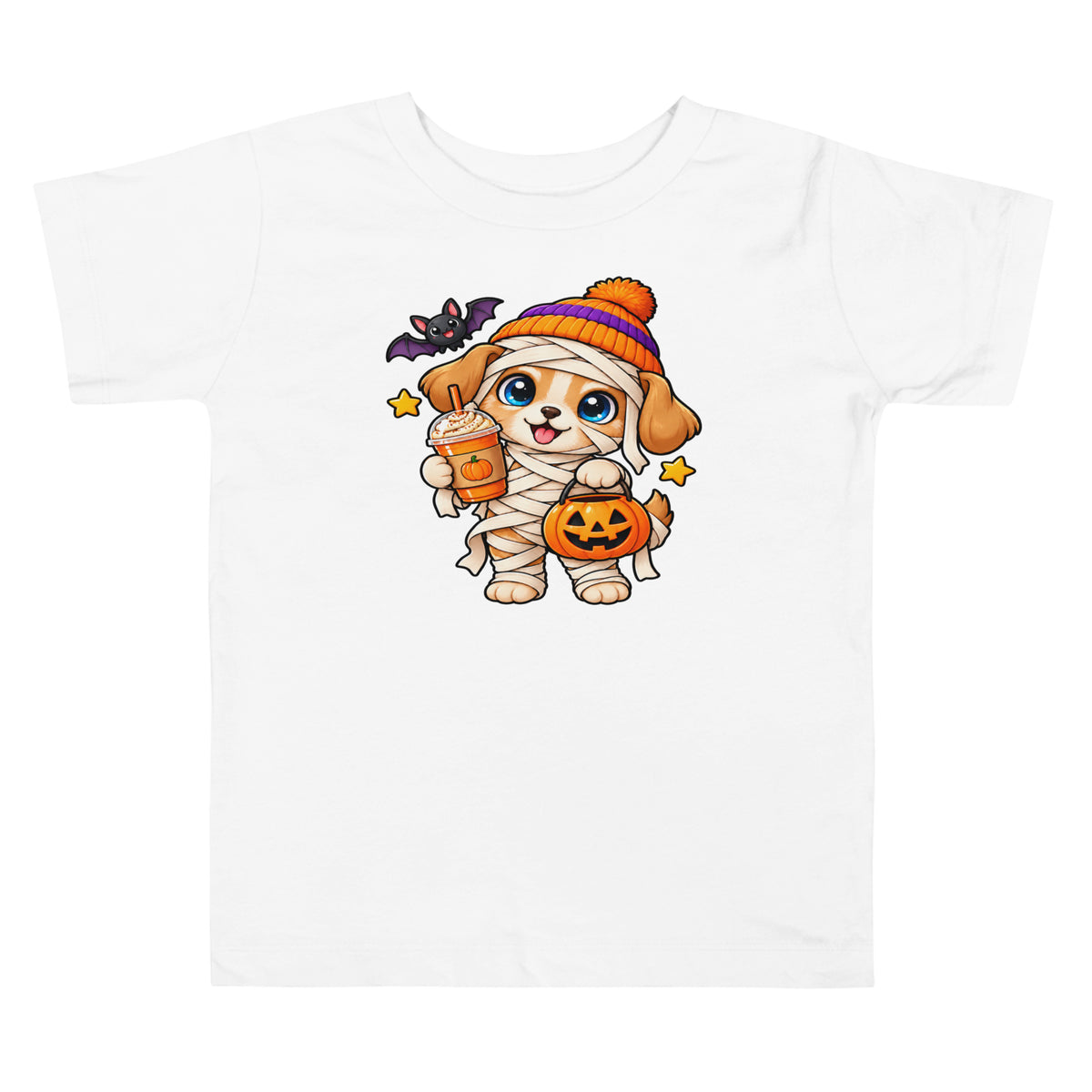 Mummy Puppy Halloween Tee-Kids-TAU TRENDY TEES LLC-White-2T-Wear-N-Share Apparel