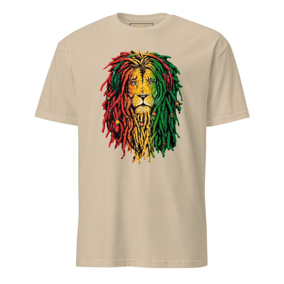 "Rasta Lion" Unisex T-Shirt | Black Culture Pride Tee-TAU TRENDY TEES LLC-Sand-S-Wear-N-Share Apparel