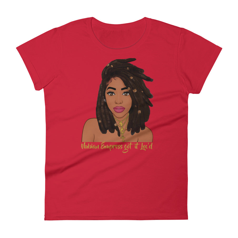 "Nubian Empress" Women's short sleeve t-shirt-T Shirts-TAU TRENDY TEES-Red-S-Wear-N-Share Apparel