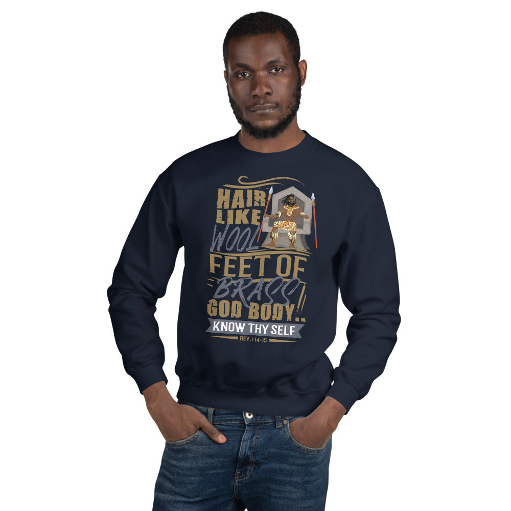 "Feet of Brass" Unisex Sweatshirt-Sweatshirts-TAU TRENDY TEES-Navy-S-Wear-N-Share Apparel
