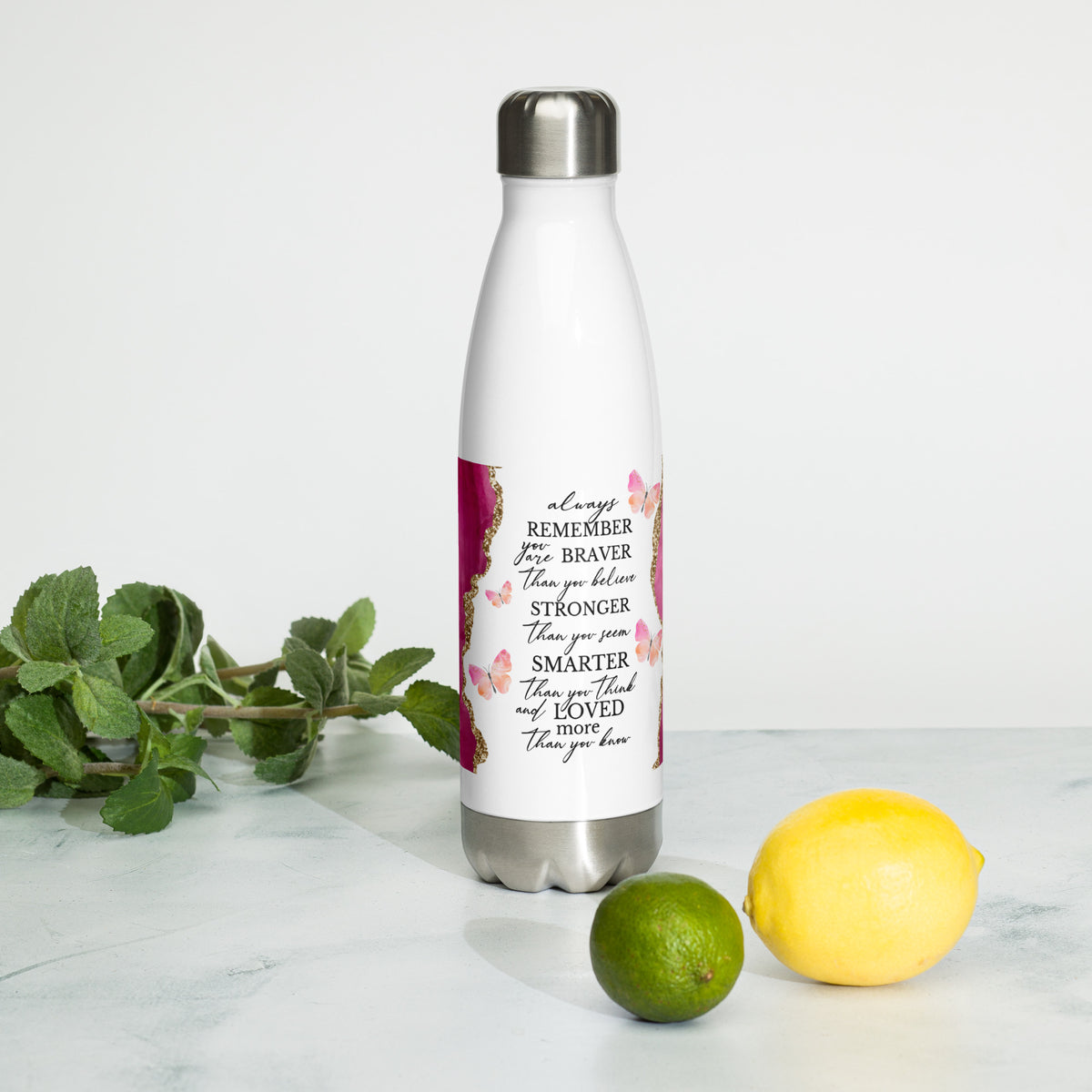 Always Remember Inspirational 17 oz Stainless Steel Water Bottle-Mugs-TAU TRENDY TEES LLC-Wear-N-Share Apparel