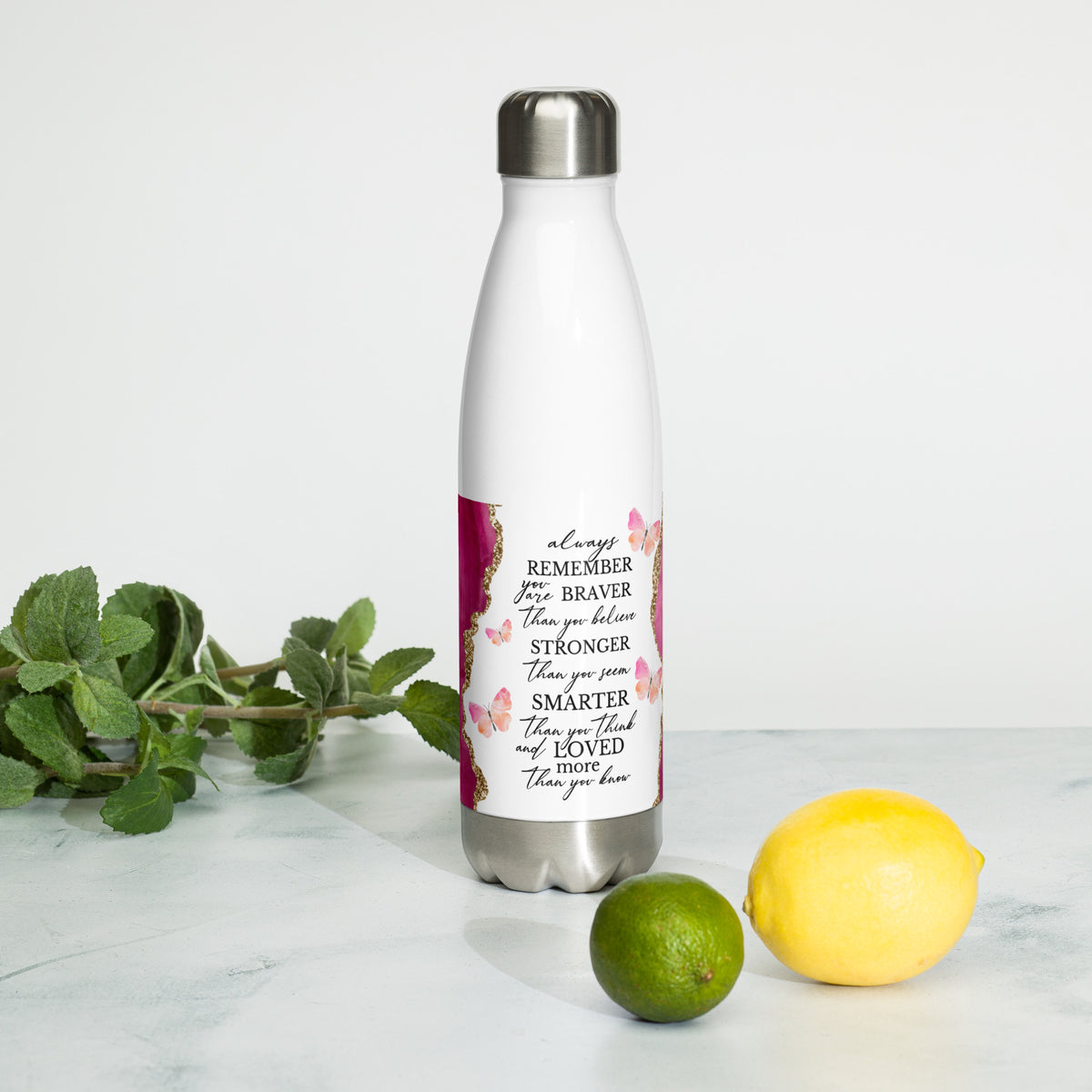 Always Remember Inspirational 17 oz Stainless Steel Water Bottle-Mugs-TAU TRENDY TEES LLC-Wear-N-Share Apparel