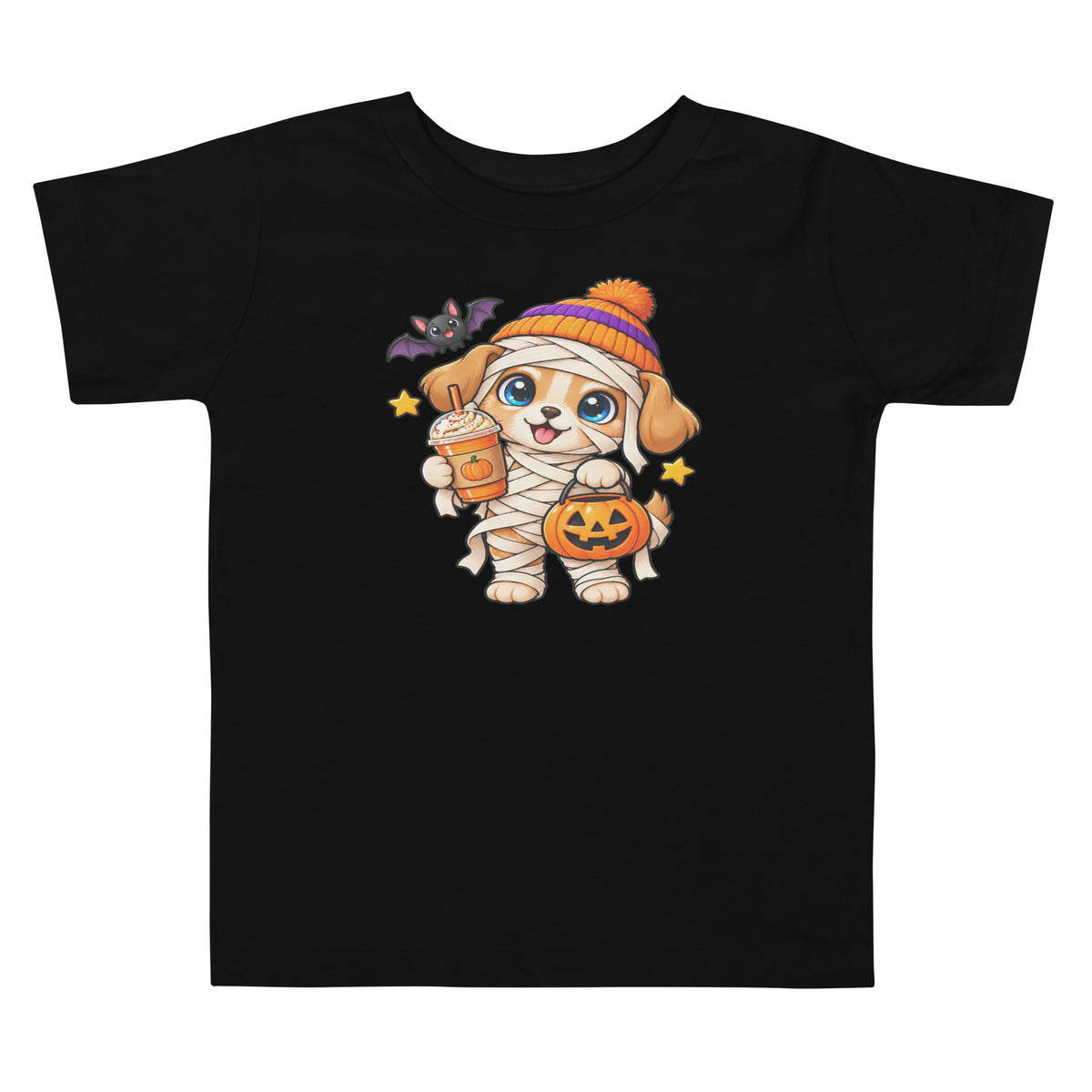 Mummy Puppy Halloween Tee-Kids-TAU TRENDY TEES LLC-Black-2T-Wear-N-Share Apparel
