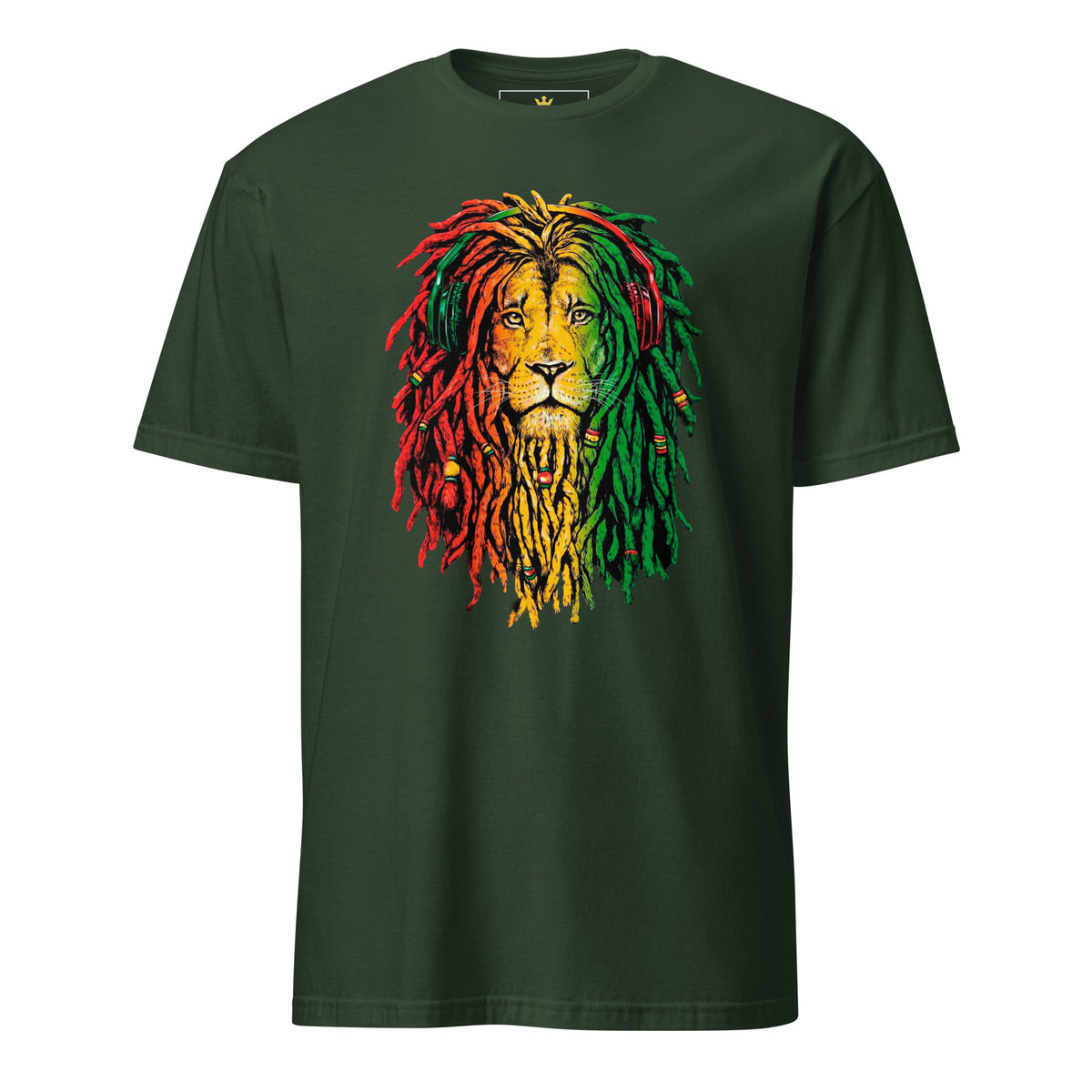 "Rasta Lion" Unisex T-Shirt | Black Culture Pride Tee-TAU TRENDY TEES LLC-Forest Green-S-Wear-N-Share Apparel