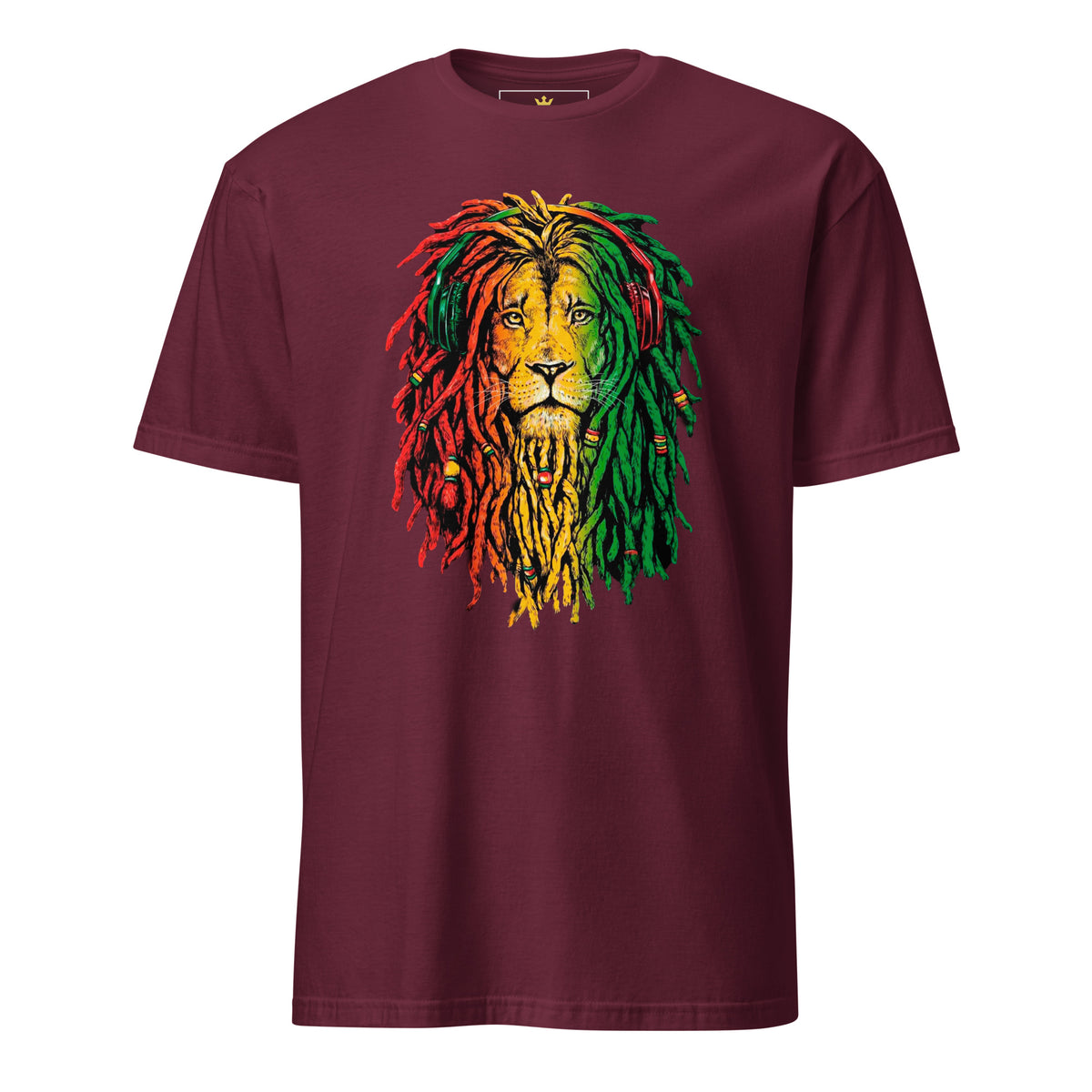"Rasta Lion" Unisex T-Shirt | Black Culture Pride Tee-TAU TRENDY TEES LLC-Maroon-S-Wear-N-Share Apparel