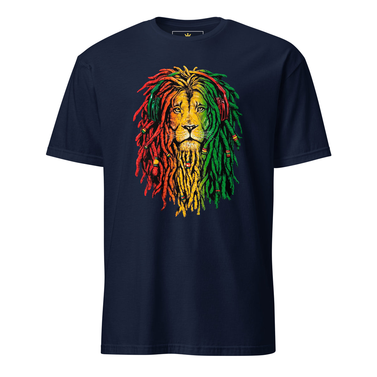 "Rasta Lion" Unisex T-Shirt | Black Culture Pride Tee-TAU TRENDY TEES LLC-Navy-S-Wear-N-Share Apparel