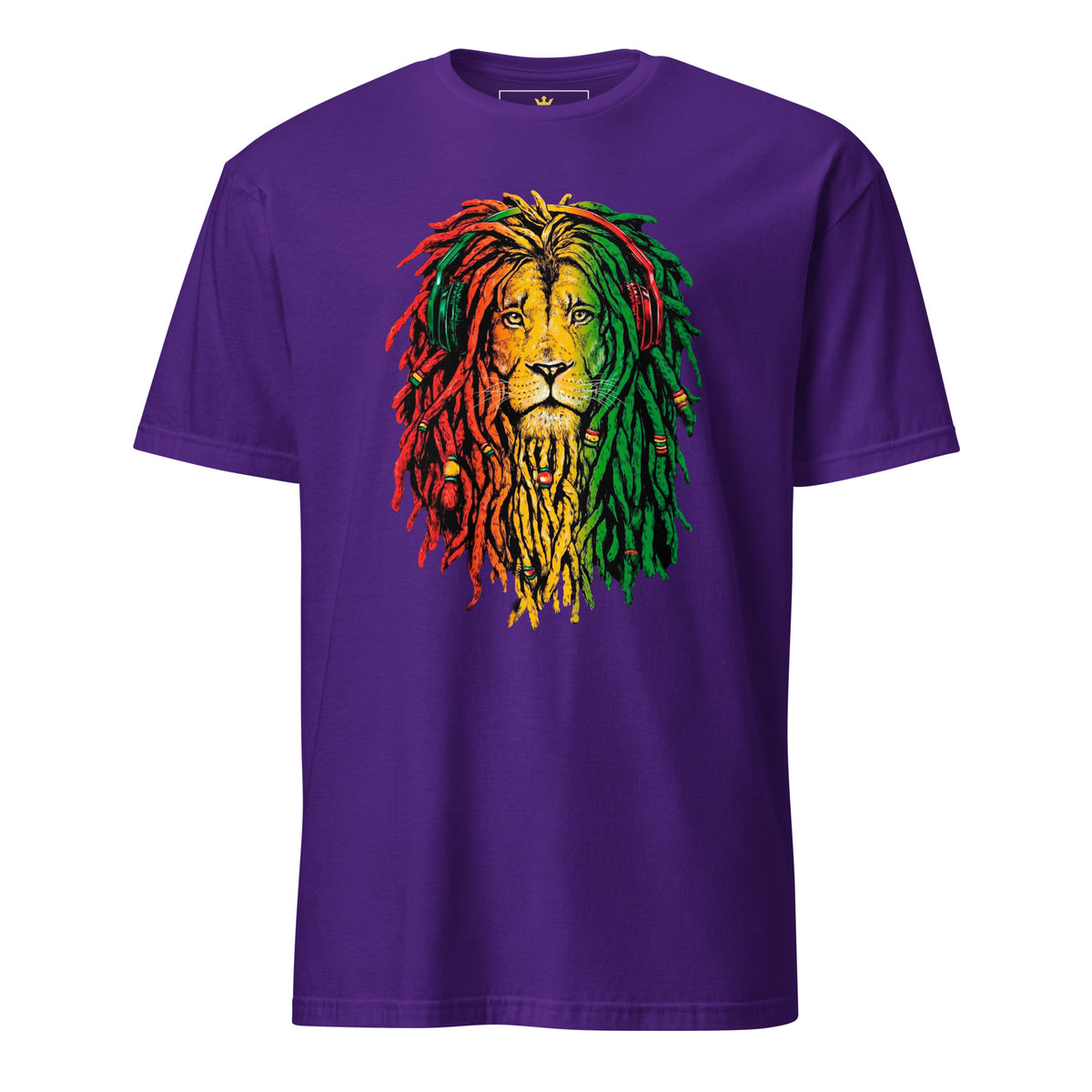 "Rasta Lion" Unisex T-Shirt | Black Culture Pride Tee-TAU TRENDY TEES LLC-Purple-S-Wear-N-Share Apparel