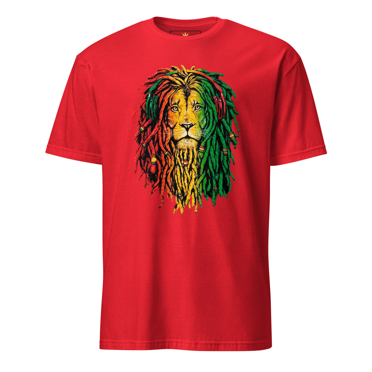 "Rasta Lion" Unisex T-Shirt | Black Culture Pride Tee-TAU TRENDY TEES LLC-Red-S-Wear-N-Share Apparel