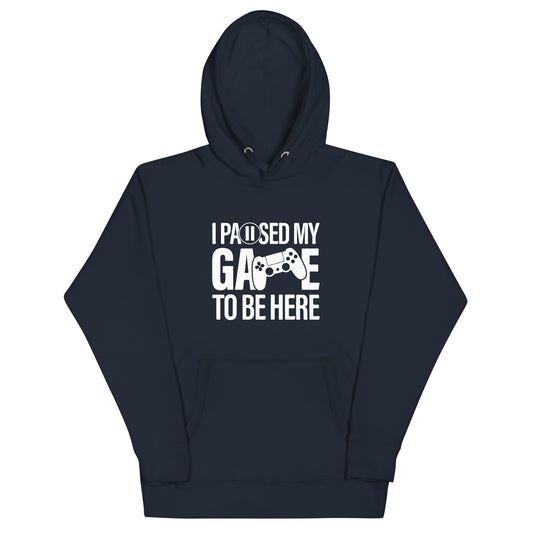 "I Paused My Game to Be Here" Unisex Hoodie | Gamer Hoodie-TAU TRENDY TEES LLC-Navy Blazer-S-Wear-N-Share Apparel
