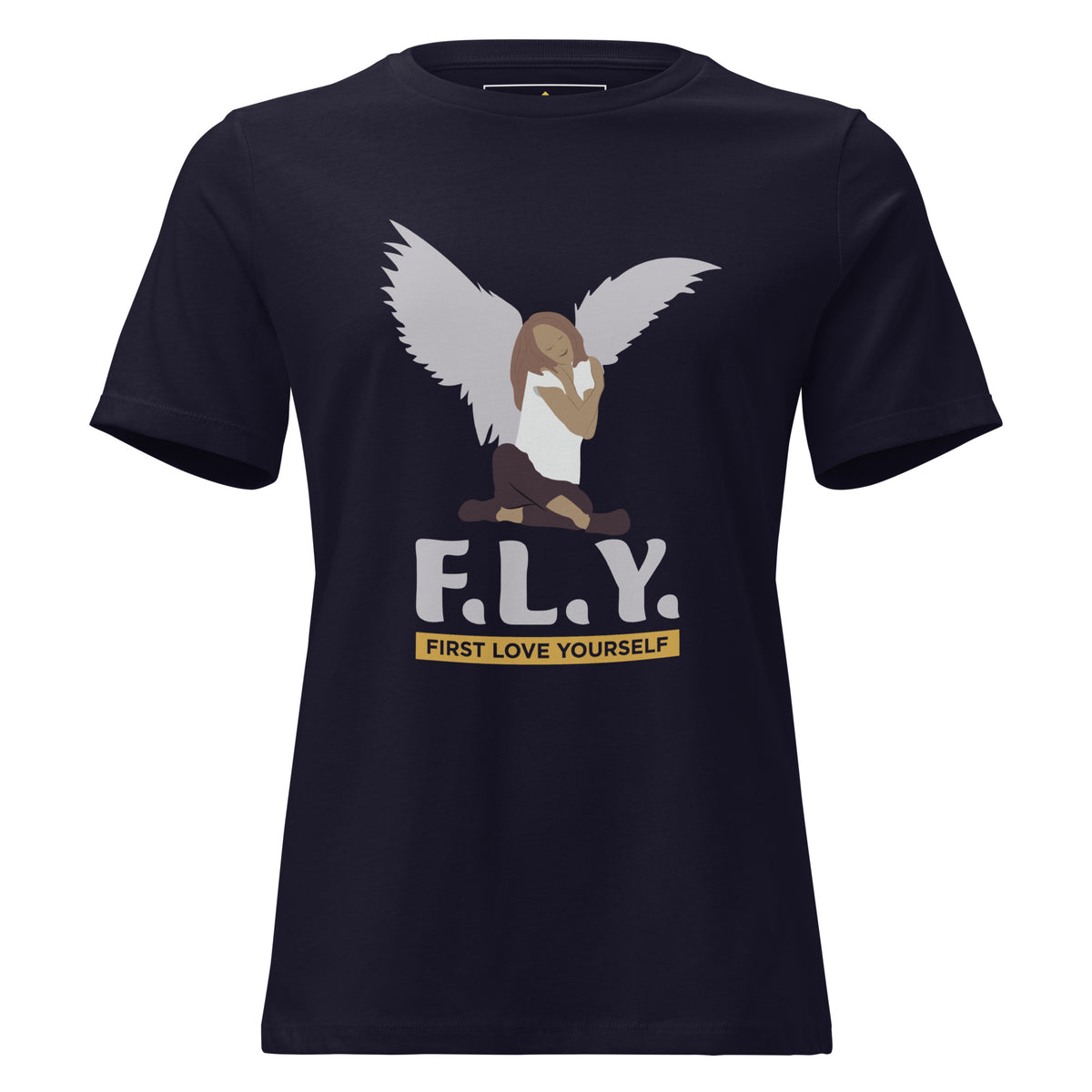 "F.L.Y. First Love Yourself" Women's Relaxed T-Shirt | Bella Canvas-TAU TRENDY TEES LLC-Navy-S-Wear-N-Share Apparel