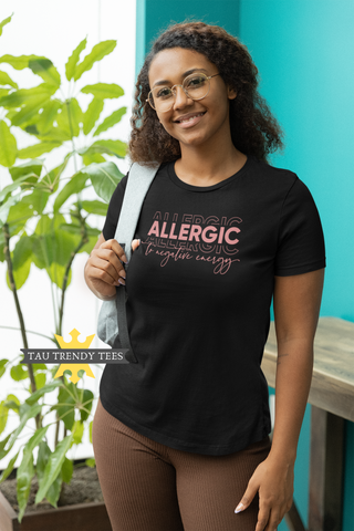 "Allergic to Negative Energy" Short-Sleeve Unisex T-Shirt-T Shirts-TAU TRENDY TEES-Black-S-Wear-N-Share Apparel