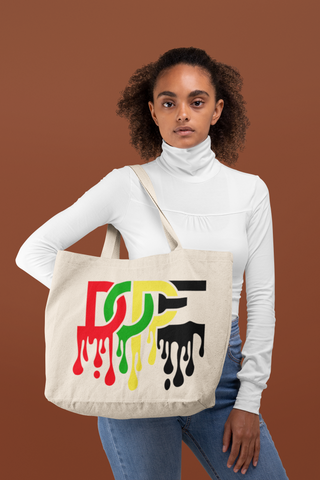 "DOPE" - Large Canvas Tote Bag with Long Web Handles-Apparel & Accessories-TAU TRENDY TEES LLC-Natural-Wear-N-Share Apparel