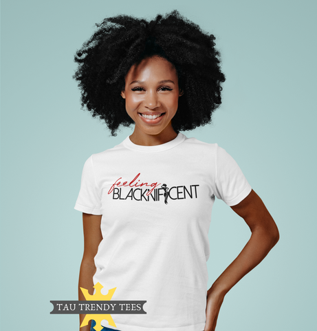 "Feeling Blacknificent" Short Sleeve Unisex T-Shirt-T Shirts-TAU TRENDY TEES LLC-SMALL-Wear-N-Share Apparel