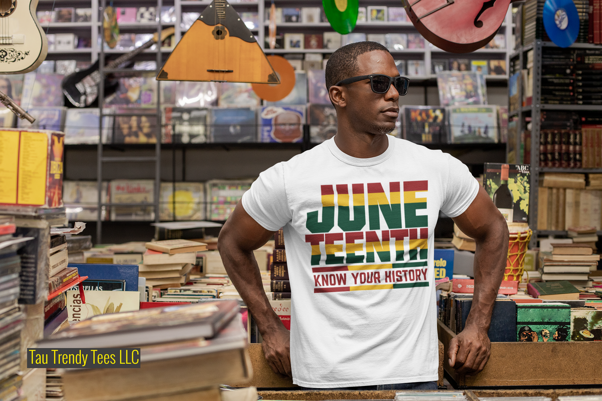 JUNETEENTH: KNOW YOUR HISTORY Short Sleeve Unisex T-Shirt-T Shirts-TAU TRENDY TEES LLC-SMALL-WHITE-Wear-N-Share Apparel