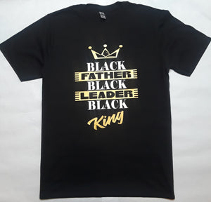 BLACK FATHER - BLACK LEADER - BLACK KING Short-Sleeve Unisex T-Shirt-T Shirts-TAU TRENDY TEES LLC-SMALL-BLACK-Wear-N-Share Apparel