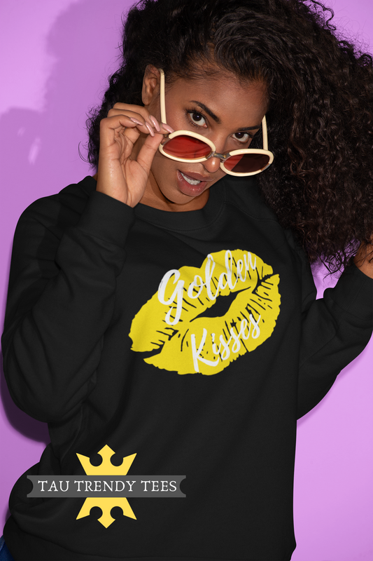 "Golden Kisses" Unisex Sweatshirt-Sweatshirt-TAU TRENDY TEES LLC-Small-Wear-N-Share Apparel