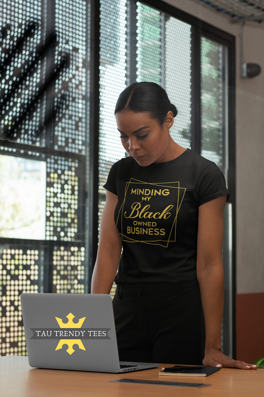 "Minding My Own Black Business" Short Sleeve Unisex T-Shirt-T Shirts-TAU TRENDY TEES LLC-SMALL-Wear-N-Share Apparel