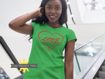 "MLK LOVE" Women's short sleeve t-shirt-T Shirts-TAU TRENDY TEES-Kelly Green-S-Wear-N-Share Apparel