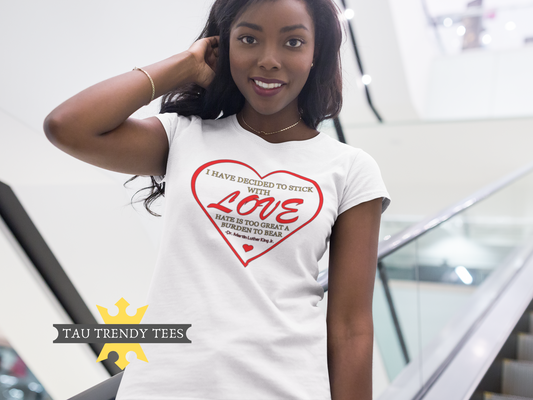"MLK LOVE" Women's short sleeve t-shirt-T Shirts-TAU TRENDY TEES-White-S-Wear-N-Share Apparel