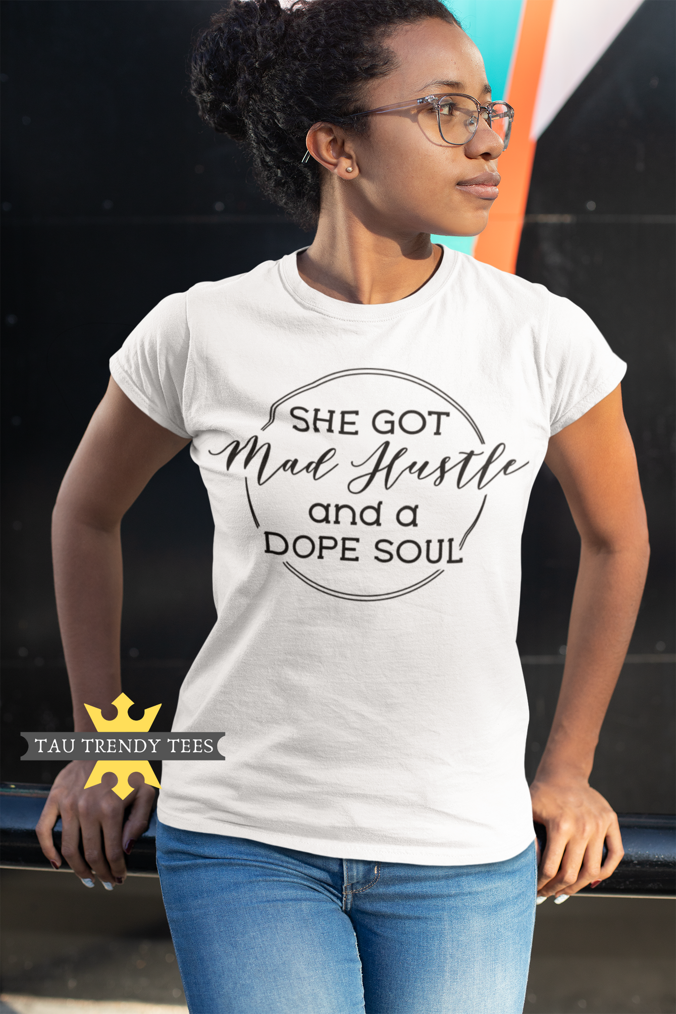 "She Got Mad Hustle and a Dope Soul" Short-Sleeve Unisex T-Shirt-T Shirts-TAU TRENDY TEES LLC-Small-White-Wear-N-Share Apparel