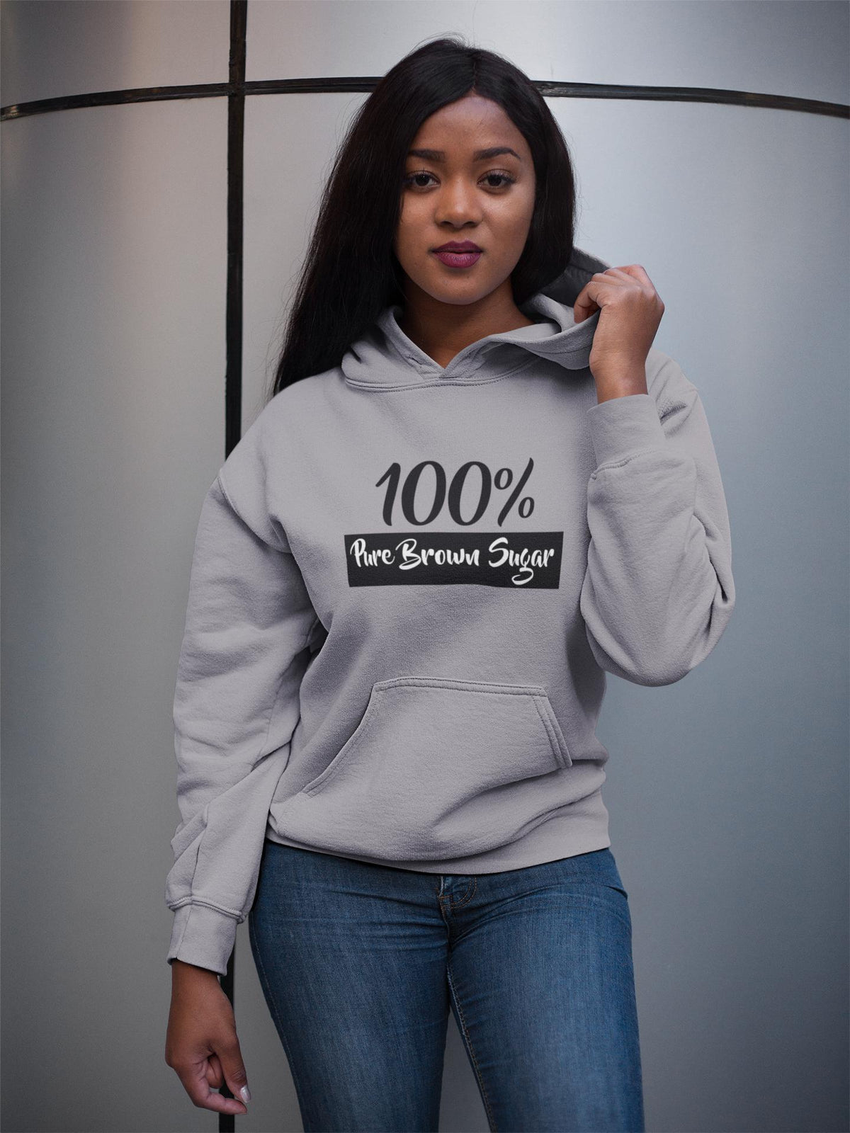 "100% Pure Brown Sugar" Unisex Hoodie-Hoodies-TAU TRENDY TEES-Sport Grey-S-Wear-N-Share Apparel