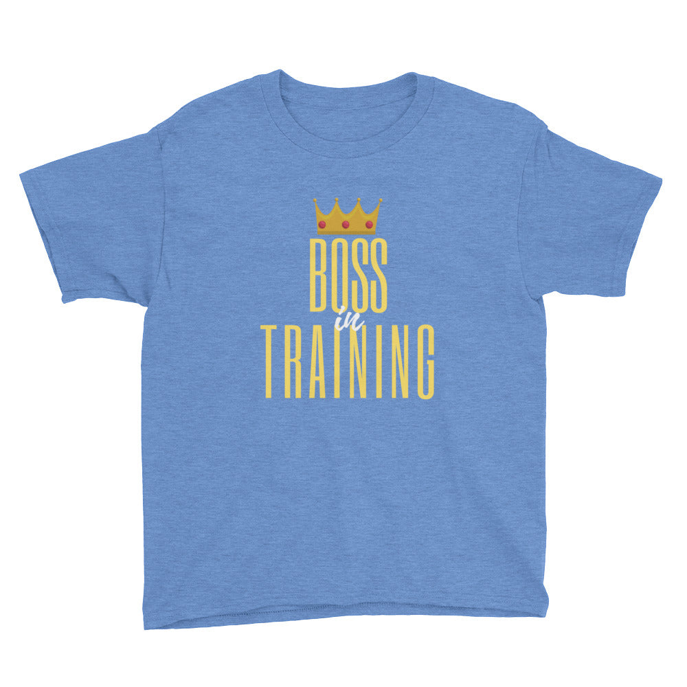 "Boss in Training" Cool T Shirts for boys and girls-Kids-TAU TRENDY TEES-Heather Royal-XS-Wear-N-Share Apparel