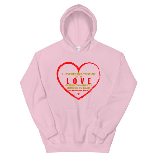 "MLK LOVE" Unisex Hoodie-Hoodies-TAU TRENDY TEES-Light Pink-2XL-Wear-N-Share Apparel