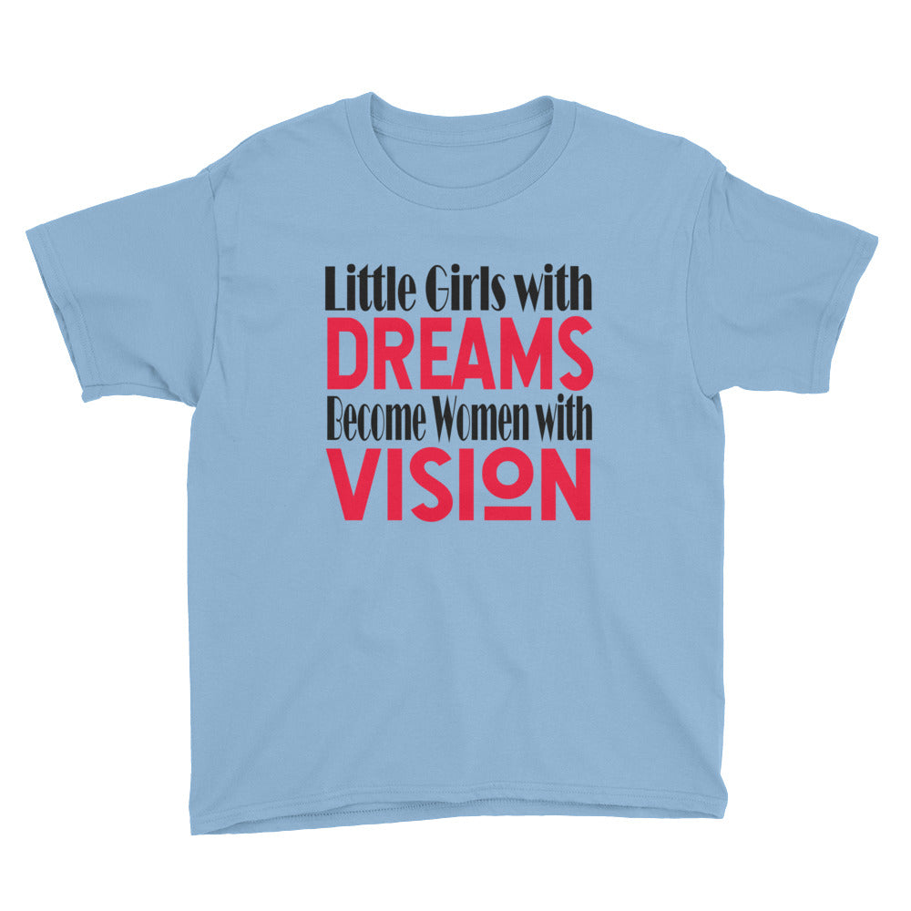 "Little Girls With Dreams" Kids Short Sleeve T-Shirt-Kids-TAU TRENDY TEES-Light Blue-XS-Wear-N-Share Apparel