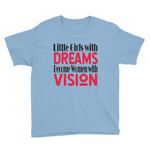 "Little Girls With Dreams" Kids Short Sleeve T-Shirt-Kids-TAU TRENDY TEES-Light Blue-XS-Wear-N-Share Apparel