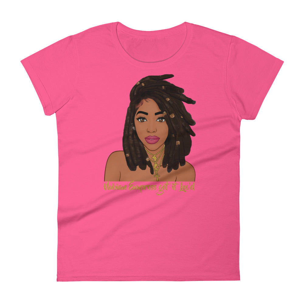 "Nubian Empress" Women's short sleeve t-shirt-T Shirts-TAU TRENDY TEES-Hot Pink-S-Wear-N-Share Apparel