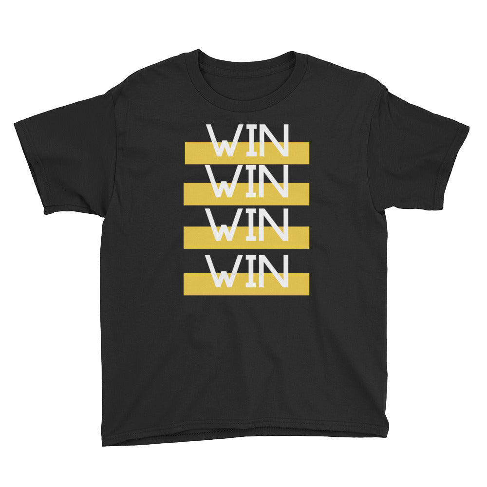 "WIN WIN WIN WIN" Youth Short Sleeve T-Shirt-Kids-TAU TRENDY TEES-Black-XS-Wear-N-Share Apparel