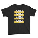 "WIN WIN WIN WIN" Youth Short Sleeve T-Shirt-Kids-TAU TRENDY TEES-Black-XS-Wear-N-Share Apparel