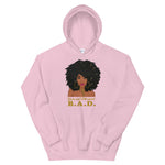 B. A. D. "Black and Determined" Unisex Hoodie-Hoodies-TAU TRENDY TEES-Light Pink-S-Wear-N-Share Apparel