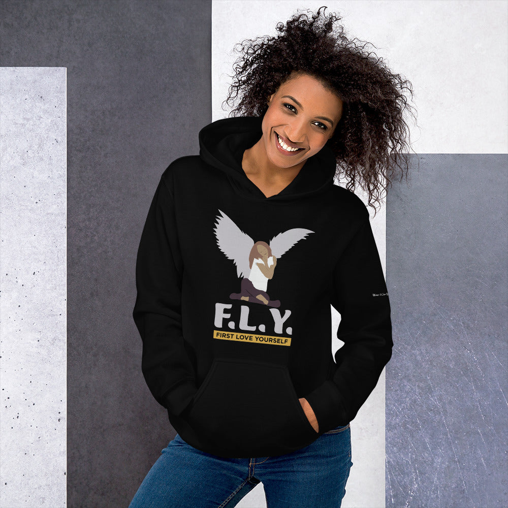 "F.L.Y." (First Love Yourself) Unisex Hoodie-Hoodies-TAU TRENDY TEES-Black-S-Wear-N-Share Apparel