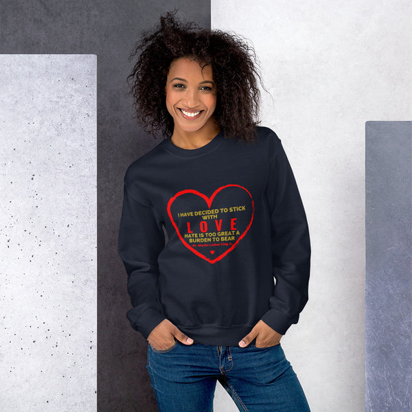 MLK LOVE Unisex Sweatshirt-Sweatshirts-TAU TRENDY TEES-Navy-S-Wear-N-Share Apparel