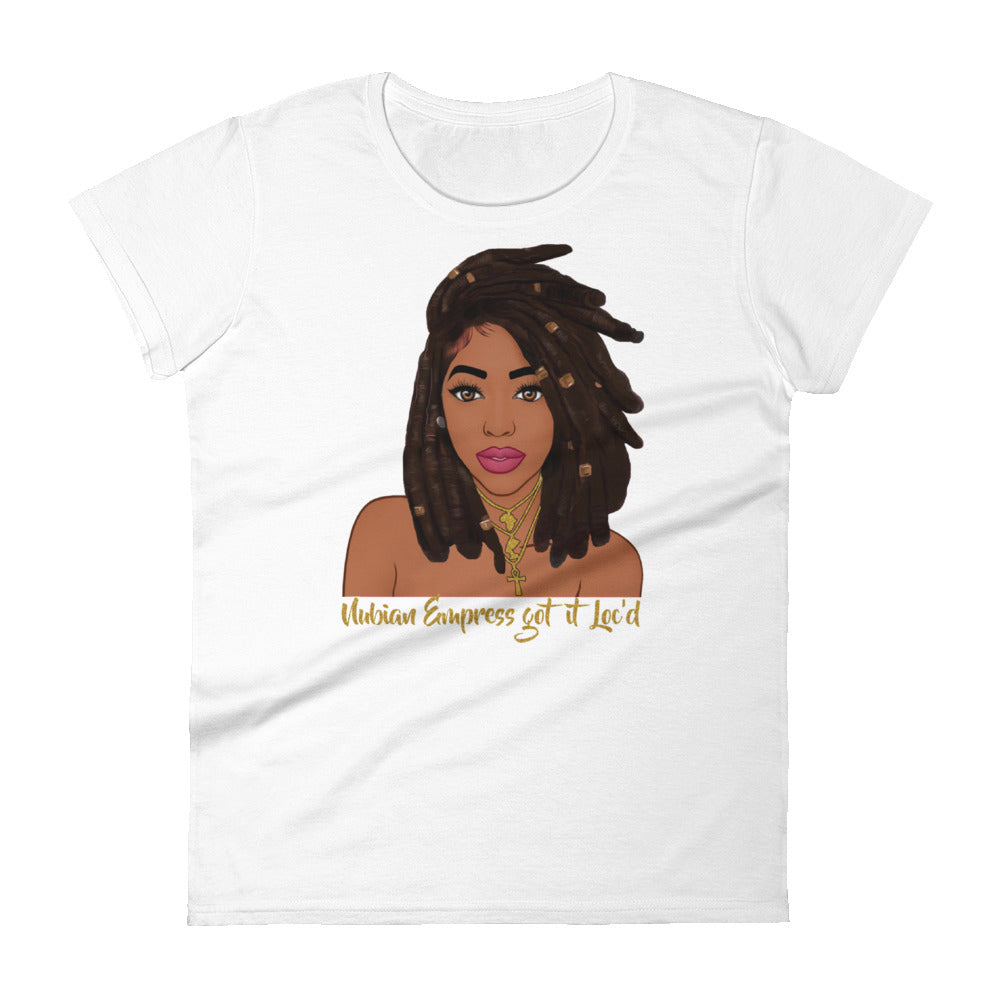 "Nubian Empress" Women's short sleeve t-shirt-T Shirts-TAU TRENDY TEES-White-S-Wear-N-Share Apparel