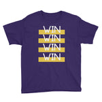 "WIN WIN WIN WIN" Youth Short Sleeve T-Shirt-Kids-TAU TRENDY TEES-Purple-XS-Wear-N-Share Apparel
