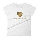 #MYMELANINISGOLD Women's short sleeve t-shirt-T Shirts-TAU TRENDY TEES-White-S-Wear-N-Share Apparel