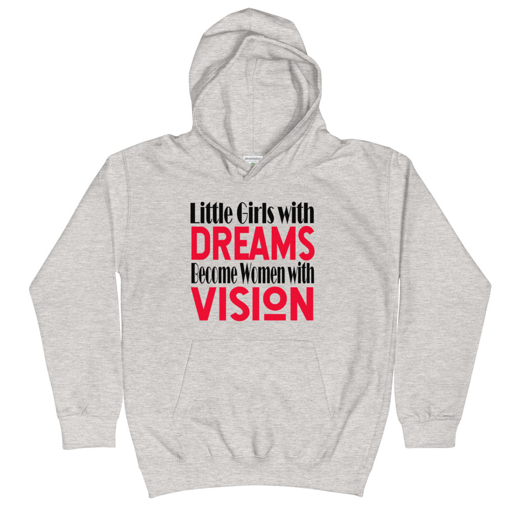 "Little Girls With Dreams" Hoodies-Kids-TAU TRENDY TEES-Heather Grey-XS-Wear-N-Share Apparel