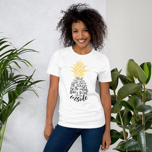 "Stand Tall With Your Crown" Short-Sleeve Unisex T-Shirt-T Shirts-TAU TRENDY TEES-White-S-Wear-N-Share Apparel