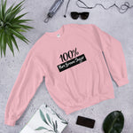 "100% Pure Brown Sugar" Unisex Sweatshirt-Sweatshirts-TAU TRENDY TEES-Light Pink-S-Wear-N-Share Apparel