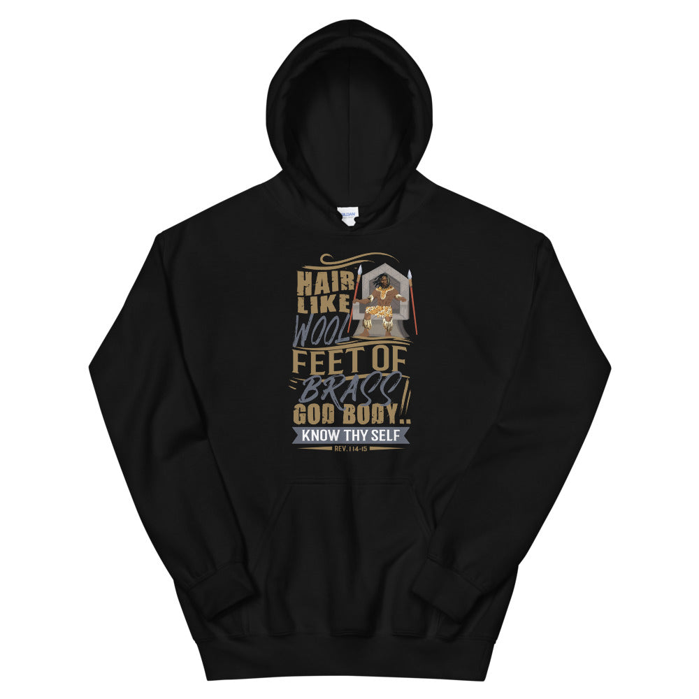 "Feet of Brass" Unisex Hoodie-Hoodies-TAU TRENDY TEES-Black-S-Wear-N-Share Apparel