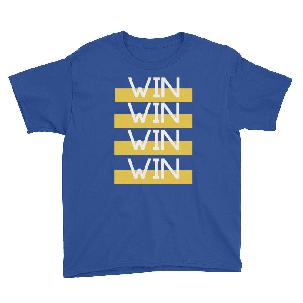"WIN WIN WIN WIN" Youth Short Sleeve T-Shirt-Kids-TAU TRENDY TEES-Royal Blue-XS-Wear-N-Share Apparel