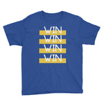 "WIN WIN WIN WIN" Youth Short Sleeve T-Shirt-Kids-TAU TRENDY TEES-Royal Blue-XS-Wear-N-Share Apparel