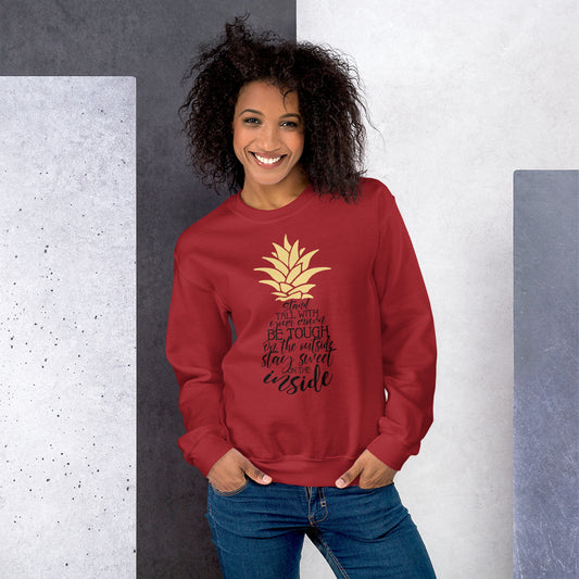 "Stand Tall With Your Crown" Unisex Sweatshirt-Sweatshirts-TAU TRENDY TEES-Red-S-Wear-N-Share Apparel