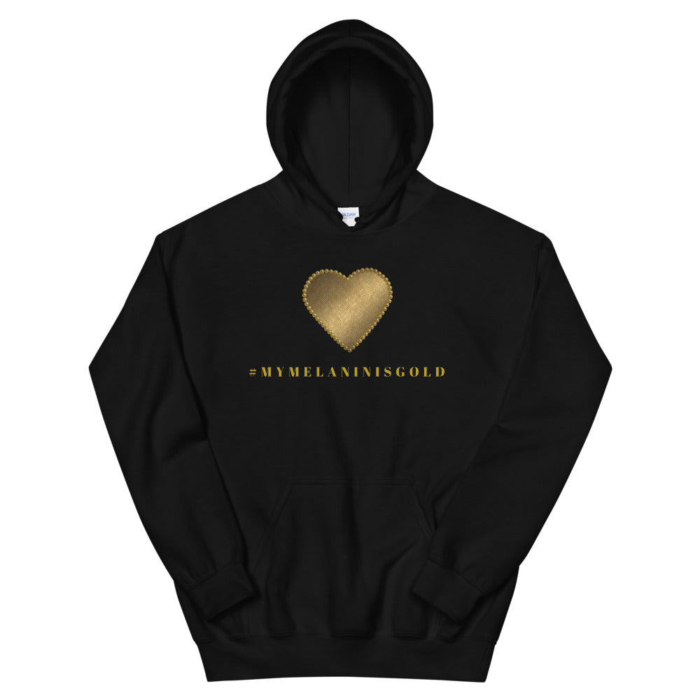#MYMELANINISGOLD Unisex Hoodie-Hoodies-TAU TRENDY TEES-Black-S-Wear-N-Share Apparel