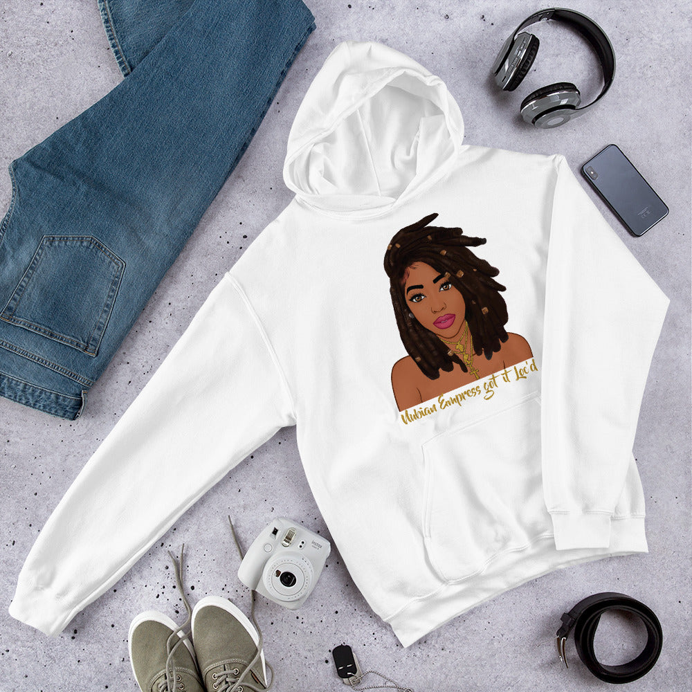 "Nubian Empress"Unisex Hoodie-Hoodies-TAU TRENDY TEES-White-S-Wear-N-Share Apparel