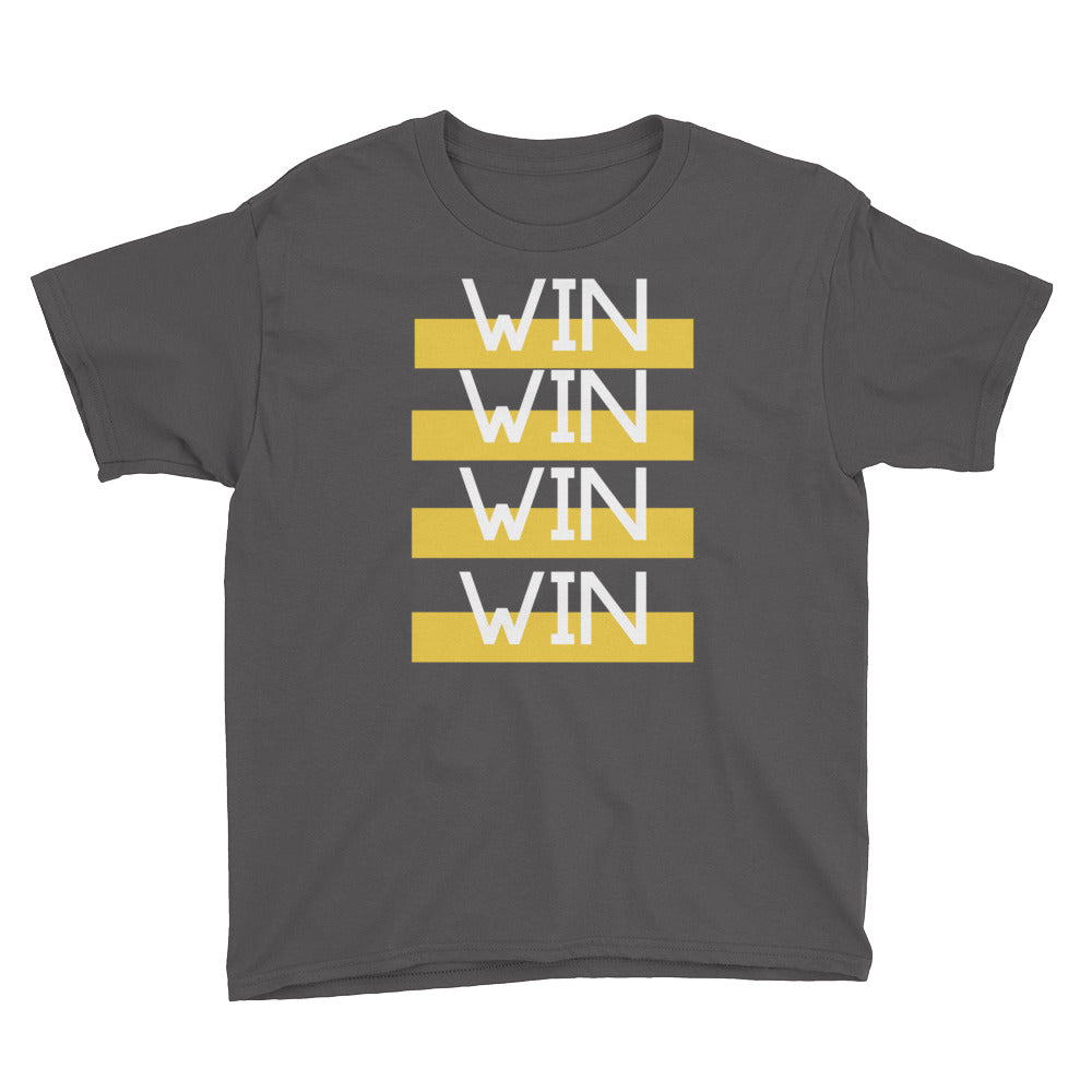 "WIN WIN WIN WIN" Youth Short Sleeve T-Shirt-Kids-TAU TRENDY TEES-Charcoal-XS-Wear-N-Share Apparel