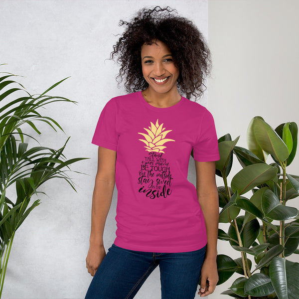"Stand Tall With Your Crown" Short-Sleeve Unisex T-Shirt-T Shirts-TAU TRENDY TEES-Berry-S-Wear-N-Share Apparel