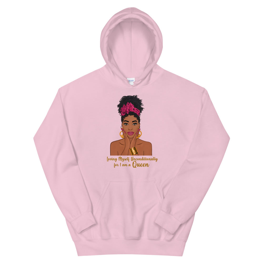 "Loving Myself Unconditionally" Unisex Hoodie-Hoodies-TAU TRENDY TEES-Light Pink-S-Wear-N-Share Apparel